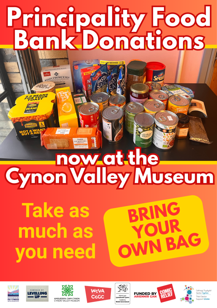 Food from the Principality Foodbank is now found at the Cynon Valley Museum!